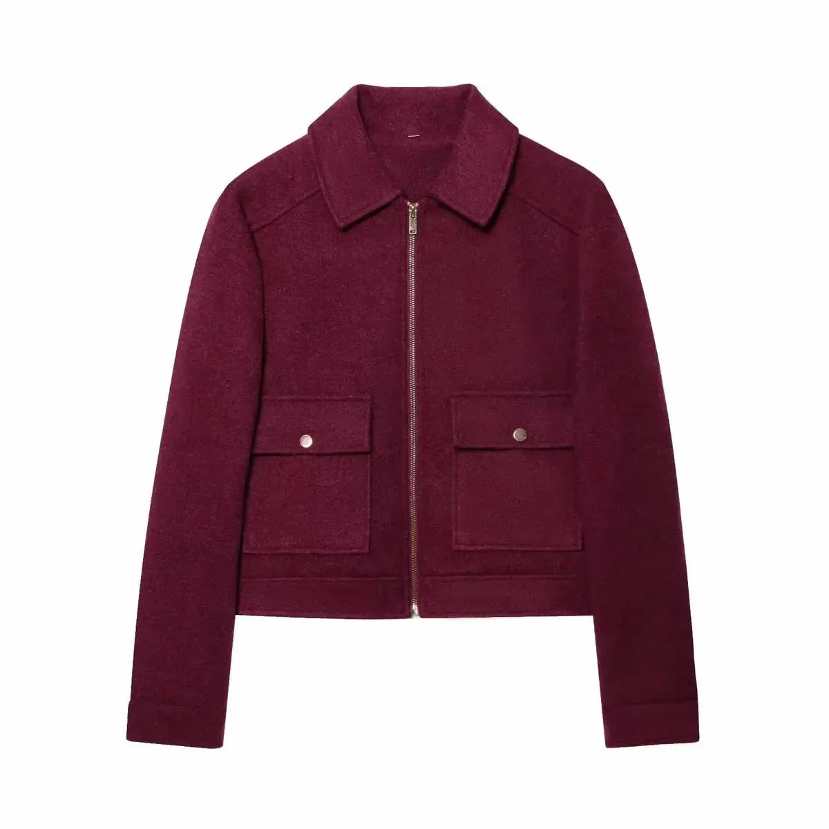 Veste Zippée Courte Élégante Hiver-Saylana