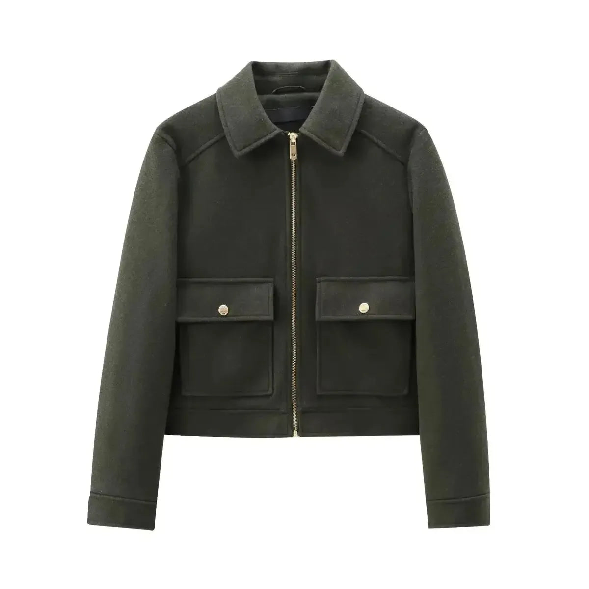 Veste Zippée Courte Élégante Hiver-Saylana