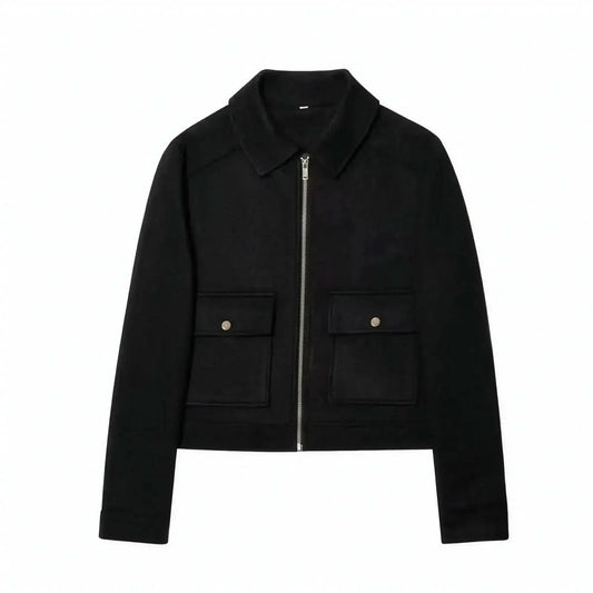 Veste Zippée Courte Élégante Hiver - Saylana