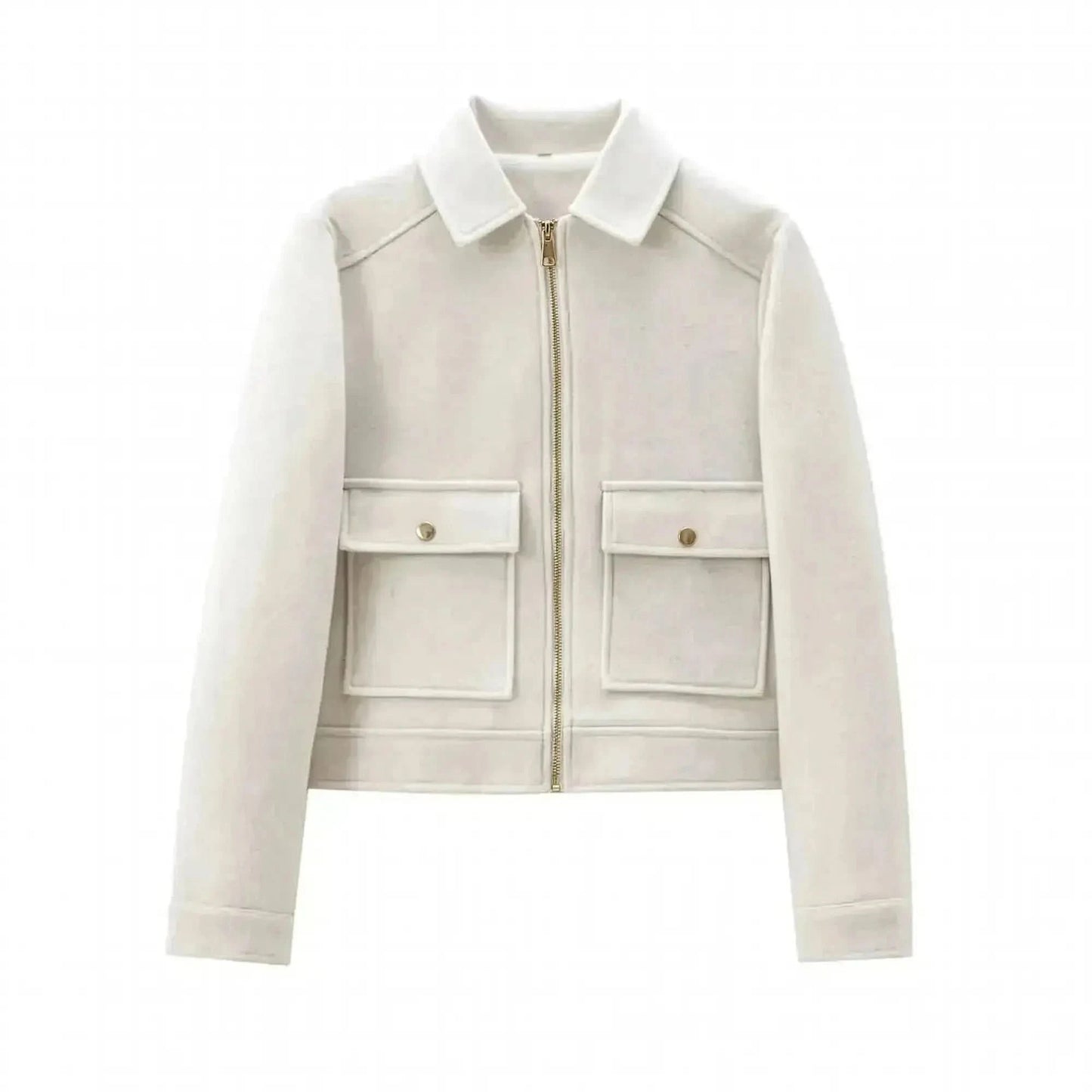 Veste Zippée Courte Élégante Hiver - Saylana