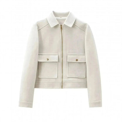 Veste Zippée Courte Élégante Hiver - Saylana