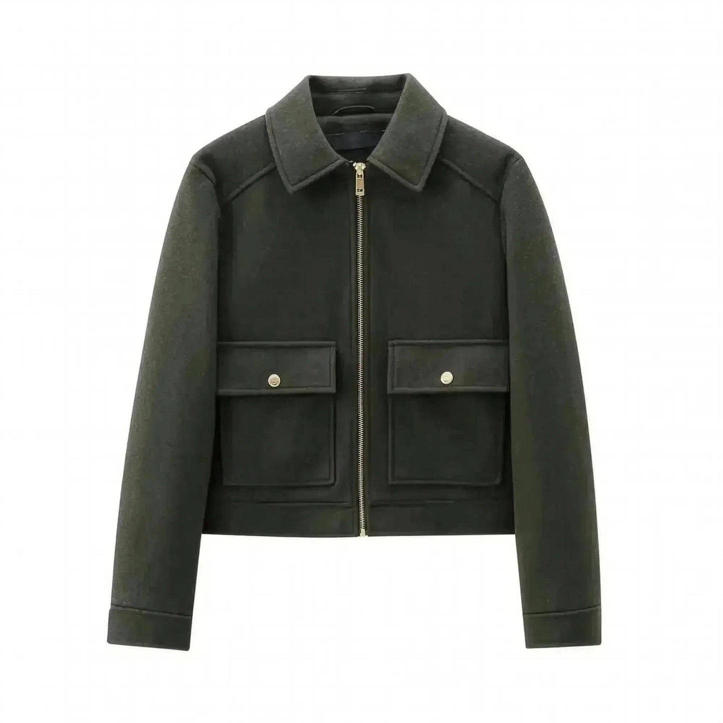 Veste Zippée Courte Élégante Hiver - Saylana