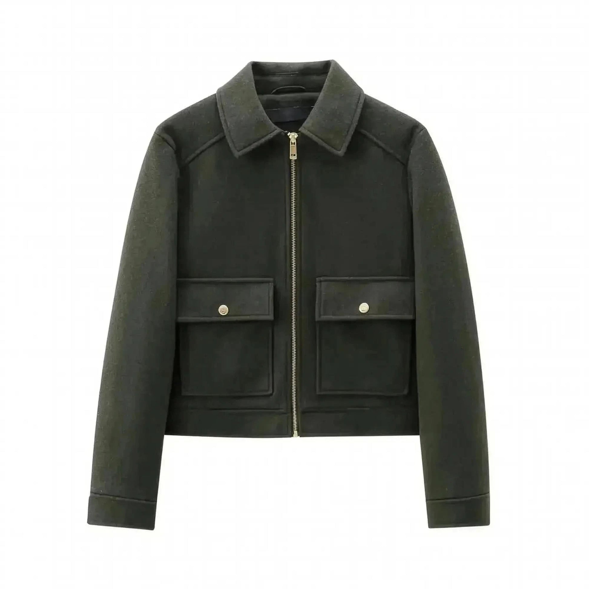 Veste Zippée Courte Élégante Hiver - Saylana