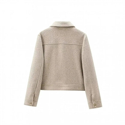 Veste Zippée Courte Élégante Hiver - Saylana