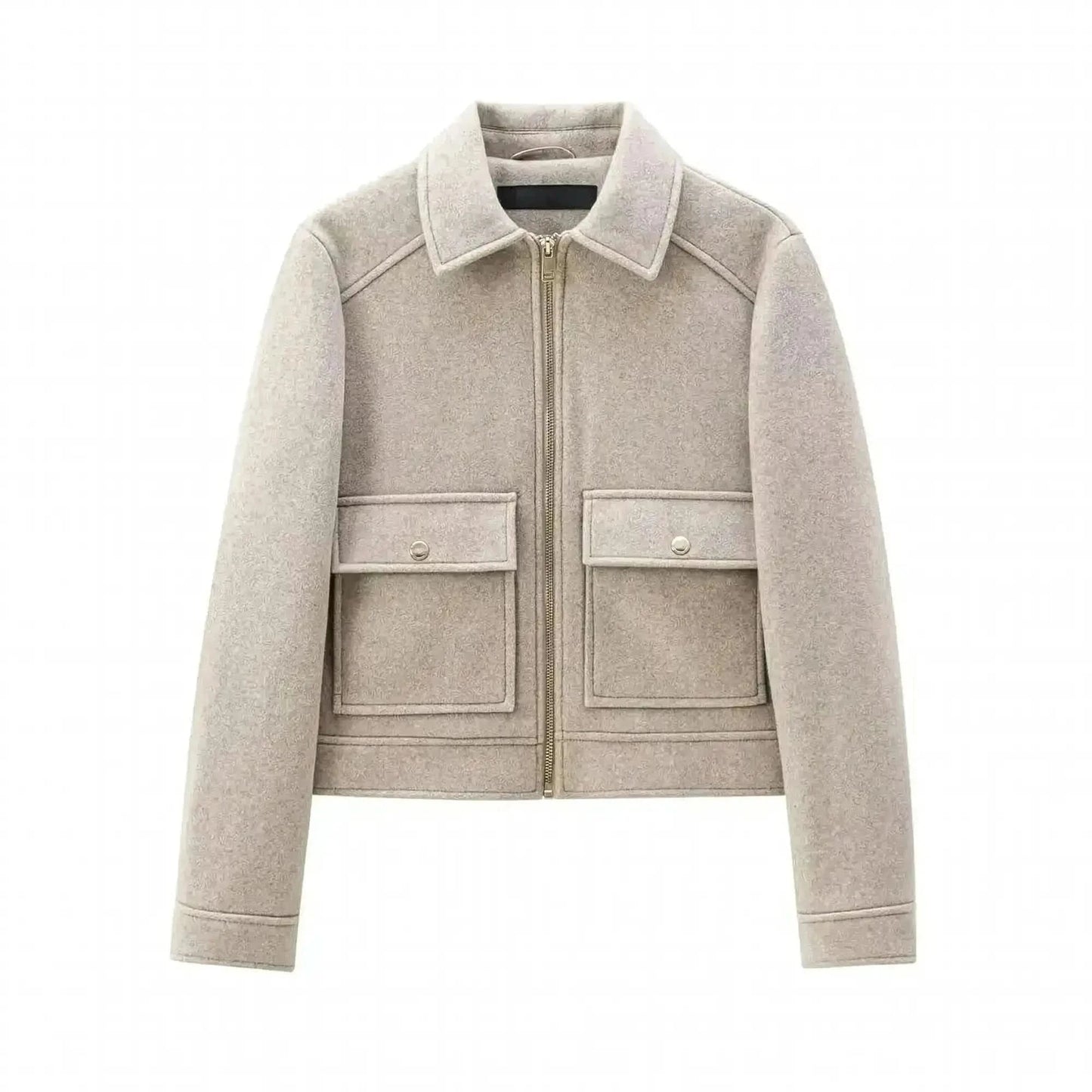 Veste Zippée Courte Élégante Hiver - Saylana