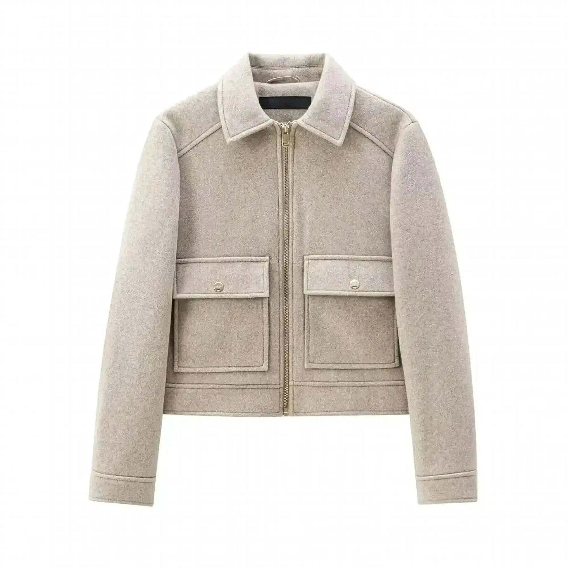 Veste Zippée Courte Élégante Hiver - Saylana