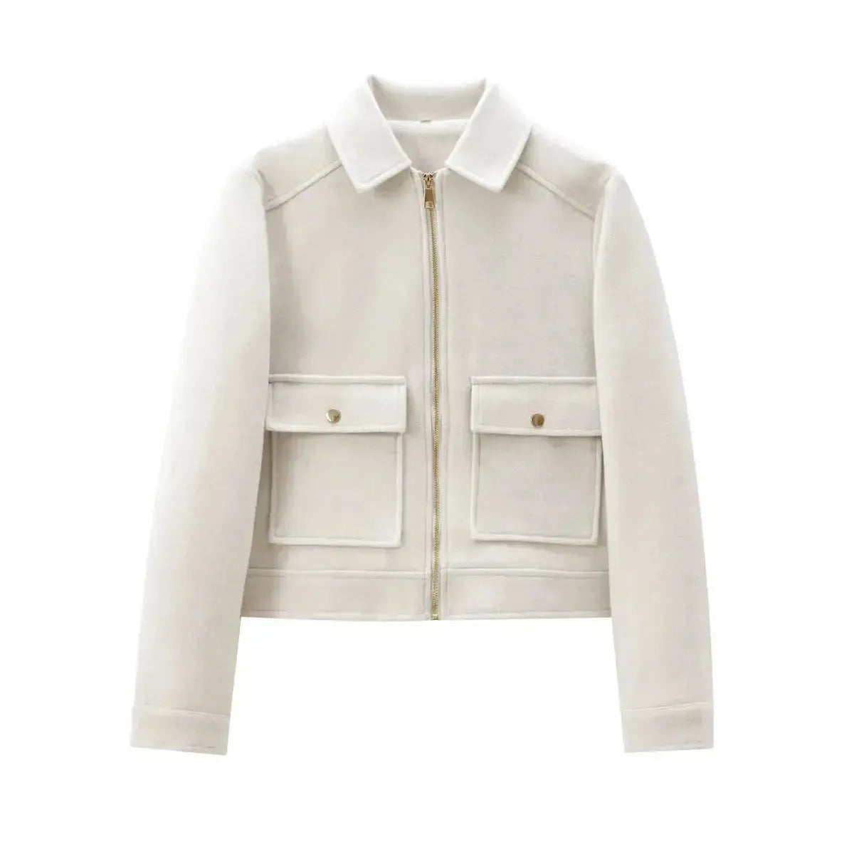 Veste Zippée Courte Élégante Hiver-Saylana