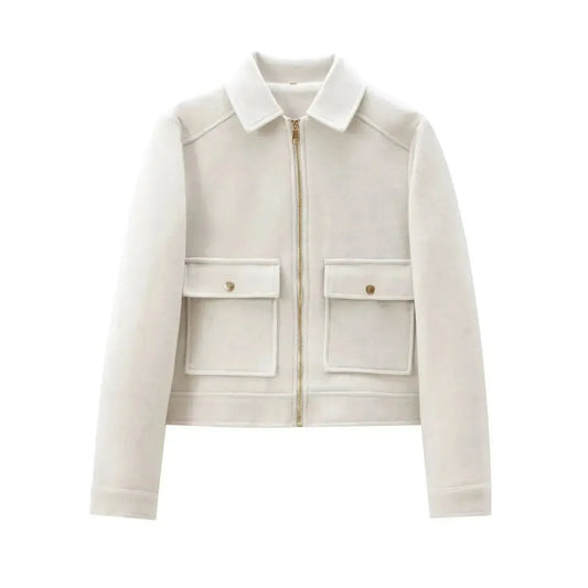 Veste Zippée Courte Élégante Hiver-Saylana