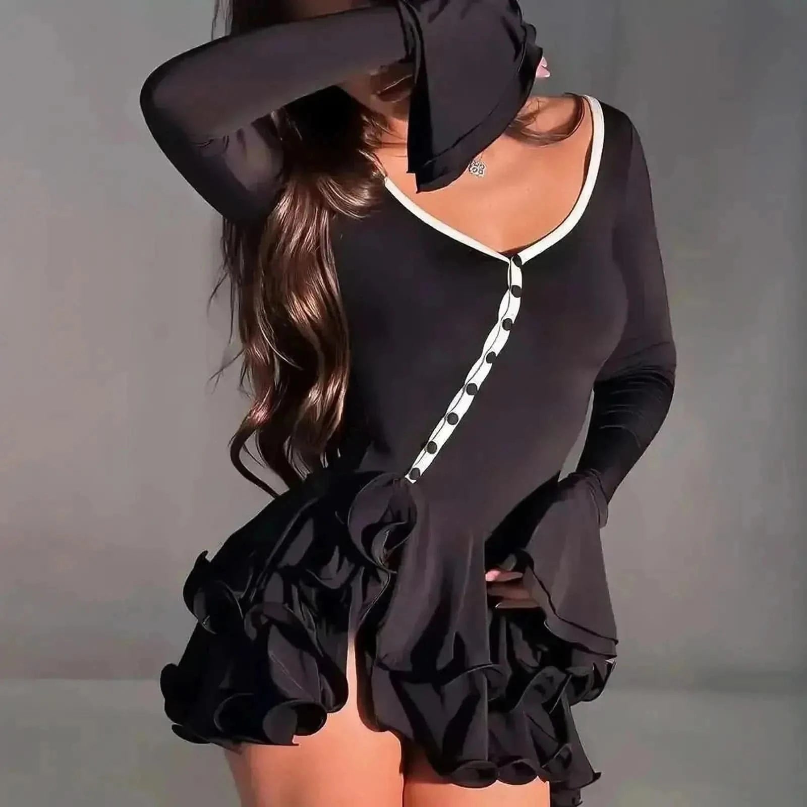 Volants Sexy V - Neck - Saylana